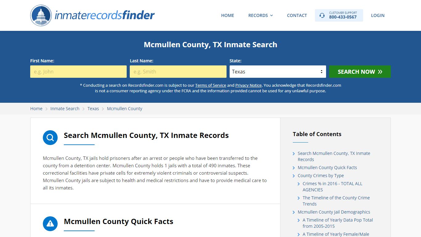 Mcmullen County, TX Inmate Lookup & Jail Records Online